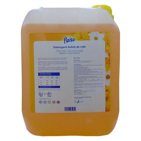 detergent lichid de rufe paiso floral bouquet 5 litri cu 166 de spalari-1