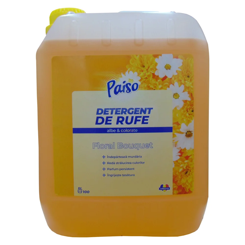 Detergent lichid de rufe Paiso - Floral Bouquet, 100 spalari, 5L