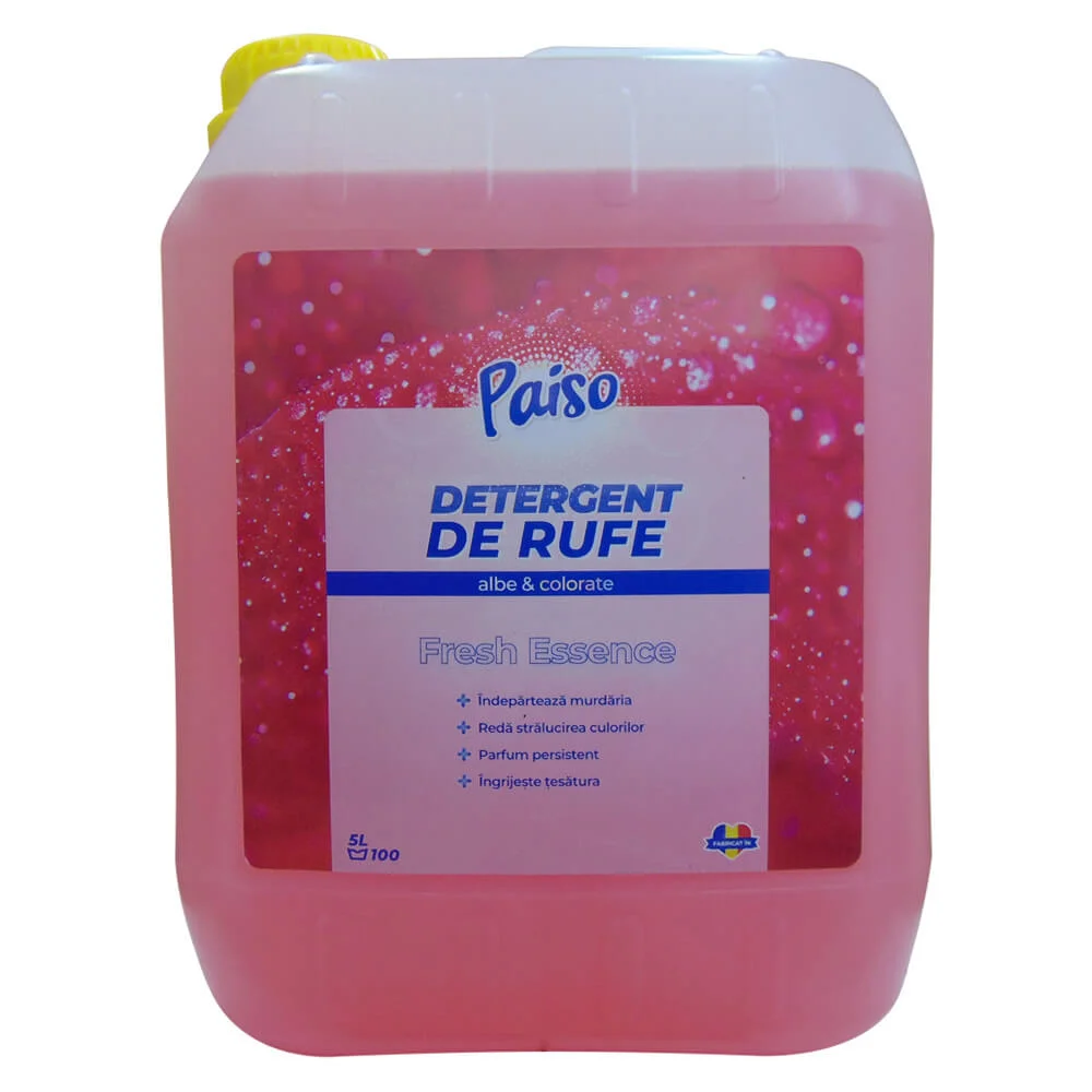 Detergent lichid de rufe profesional Paiso - Fresh Essence pentru haine albe & colorate, 100 spalari, 5 litri