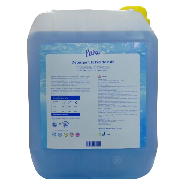 detergent lichid de rufe paiso ocean breeze 5 litri cu 166 de spalari-1
