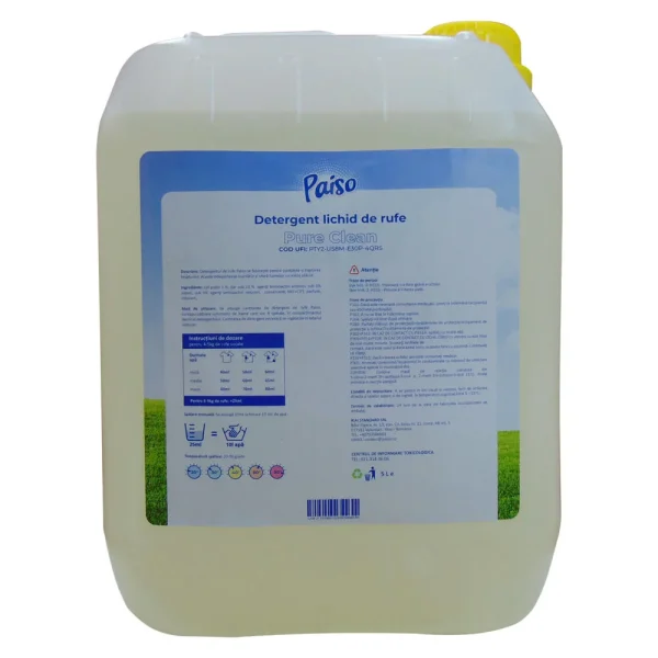 detergent lichid de rufe paiso pure clean 5 litri cu 166 de spalari-1