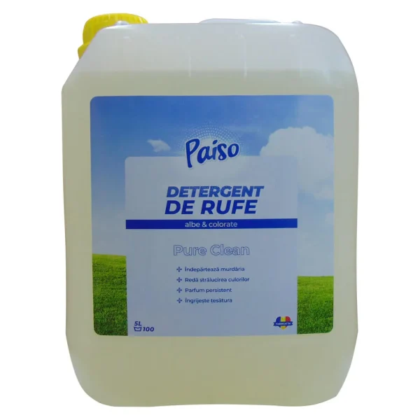 detergent lichid de rufe paiso pure clean 5 litri cu 166 de spalari