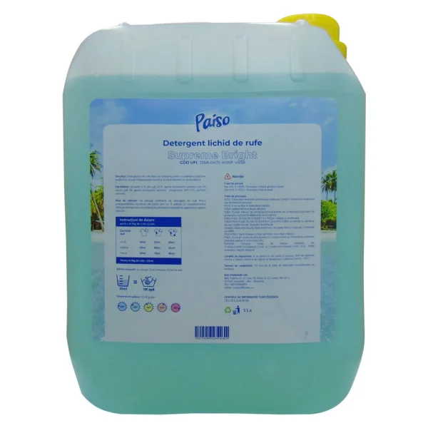 detergent lichid de rufe paiso supreme bright 5 litri cu 166 de spalari-1