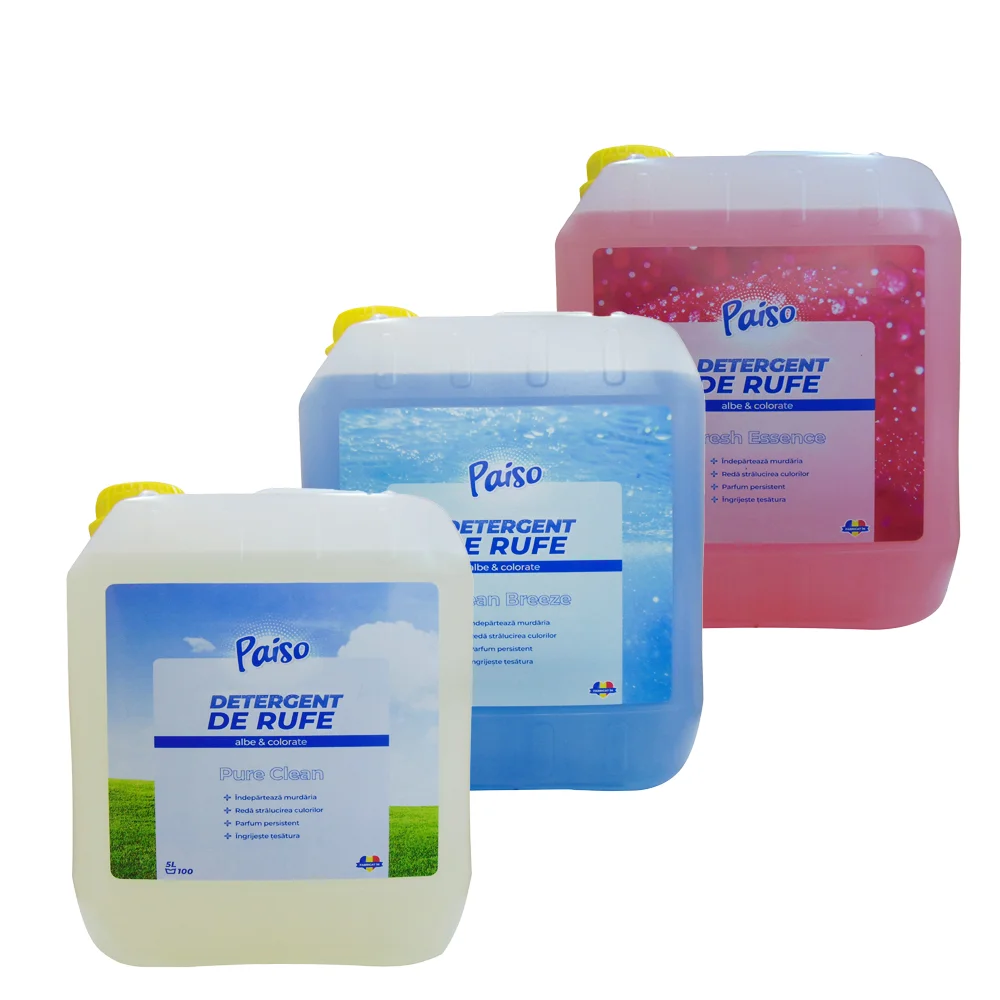 Pachet promo: 3x5L detergent rufe lichid Paiso: Ocean Breeze, Pure Clean, Fresh Essence